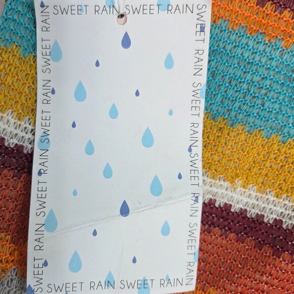 Sweet Rain Crochet Style Tie Neck Halter Top Multicolor Striped Size Large NWT - Picture 8 of 8